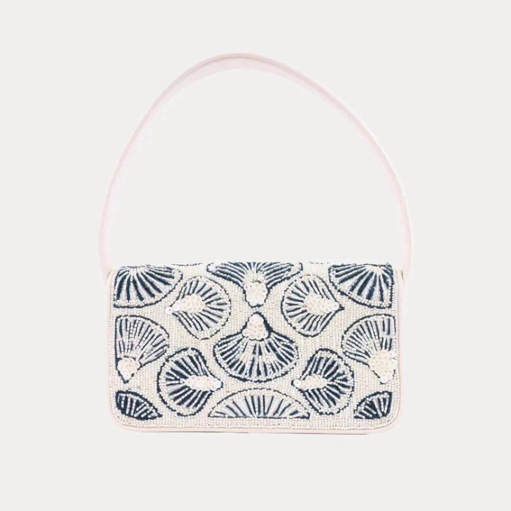 NEW BUDHAGIRL women's seashell beaded handbag in ivory